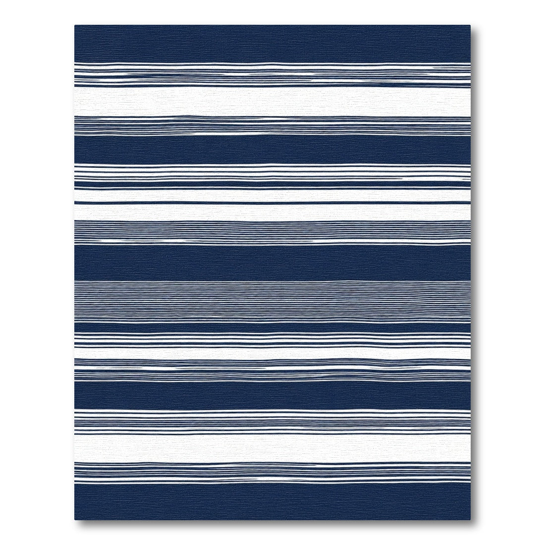 Deep Blue Thin White Line Accents Rug