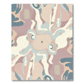 Soft Cream Mauve Abstract Swirls Rug