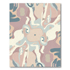 Soft Cream Mauve Abstract Swirls Rug