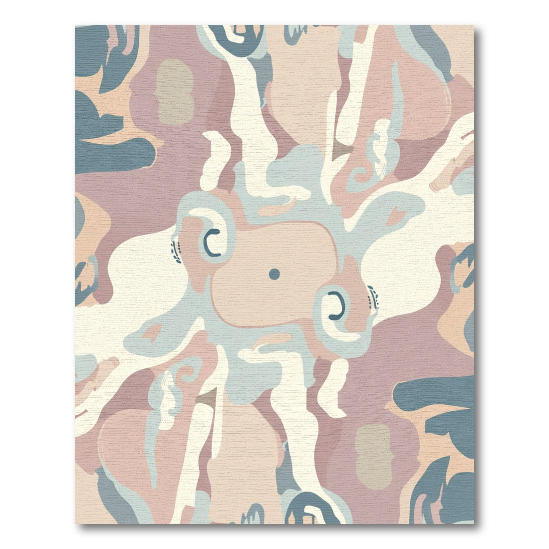 Soft Cream Mauve Abstract Swirls Rug