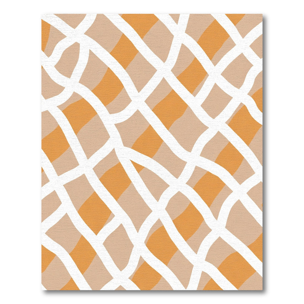 Beige Orange Woven Stripe Rug