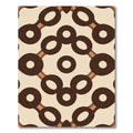Brown Cream Ring Chain Pattern Rug