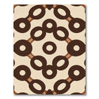 Brown Cream Ring Chain Pattern Rug