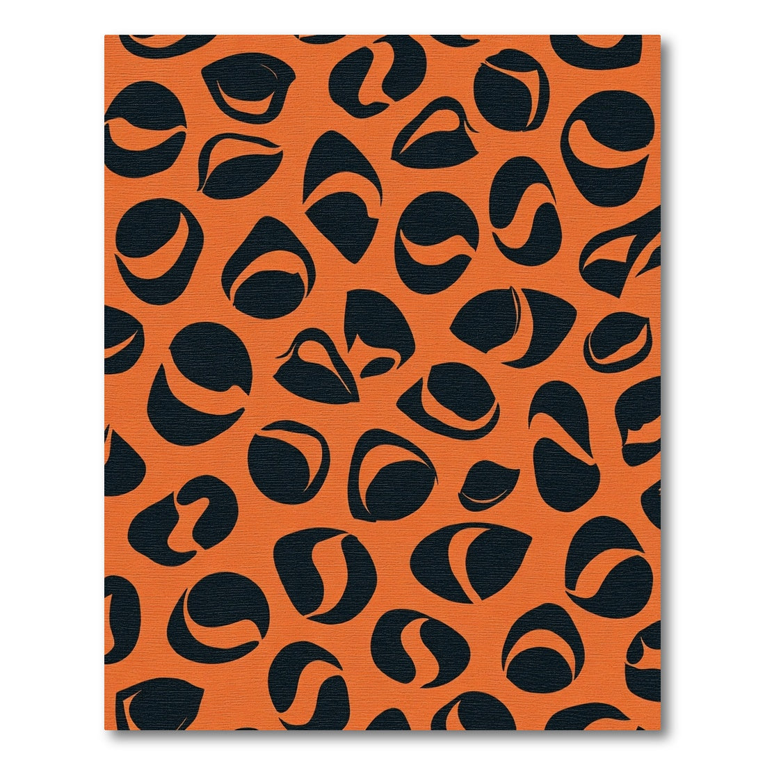 Bold Orange Black Organic Shapes Rug