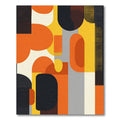 Geometric Abstract Orange Yellow Gray Rug