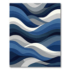 Deep Blue Wave Landscape Abstract Rug