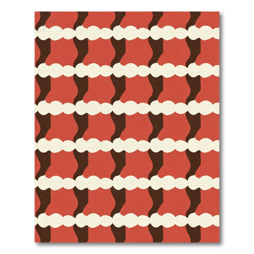 Terracotta Red Abstract Wave Rug