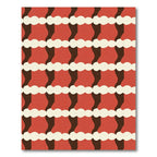 Terracotta Red Abstract Wave Rug