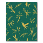 Golden Insects Foliage Teal Rug