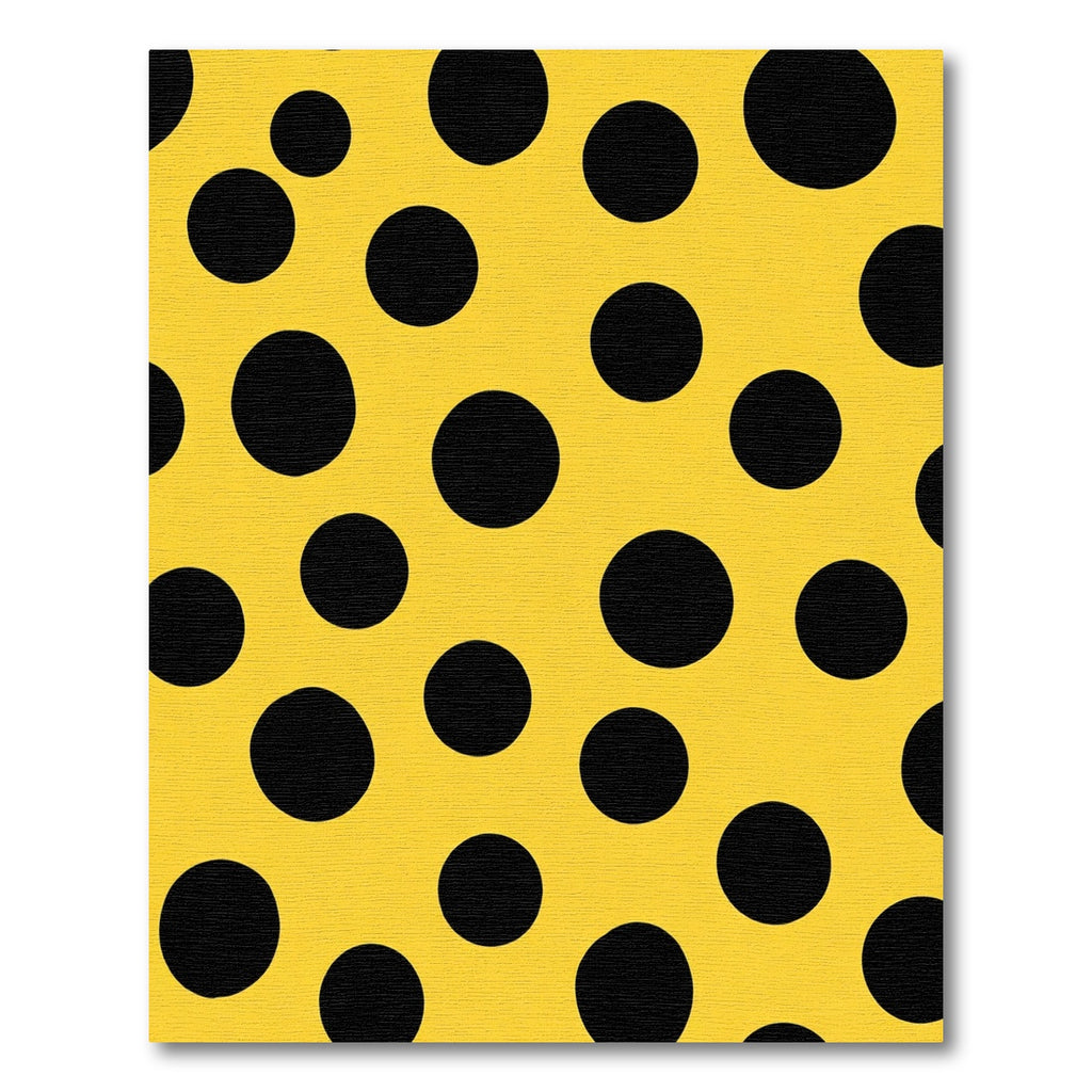 Vibrant Yellow Black Polka Dot Rug