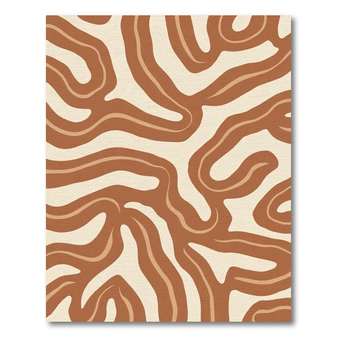Earthy Terracotta Swirl Abstract Rug
