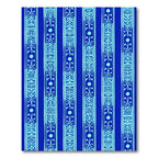 Bright Blue Ethnic Stripe Rug