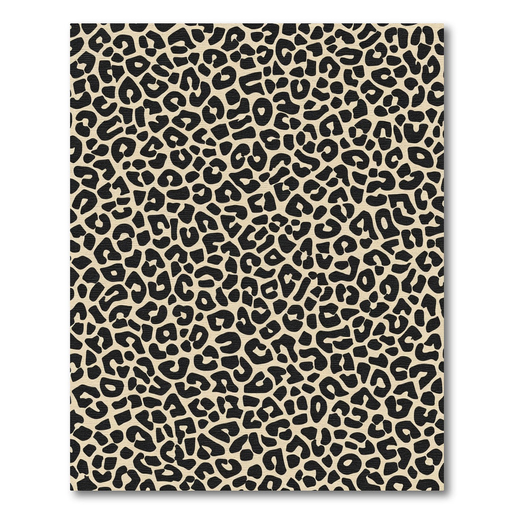 Classic Black Spotted Beige Leopard Rug