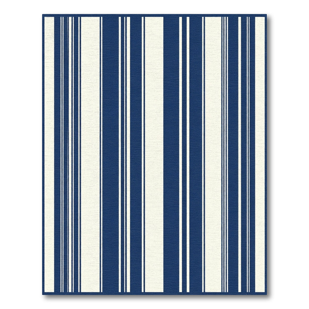 Classic Navy Cream Vertical Stripes Rug