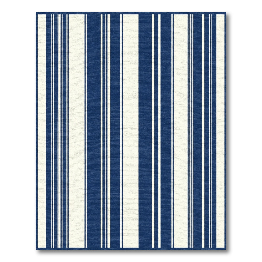 Classic Navy Cream Vertical Stripes Rug