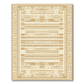 Sandy Beige Geometric Border Stripes Rug