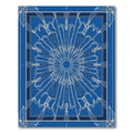 Deep Blue Sunburst Geometric Rug