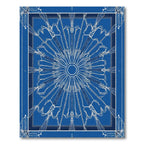 Deep Blue Sunburst Geometric Rug