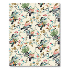 Exotic Birds Tropical Floral Cream Rug