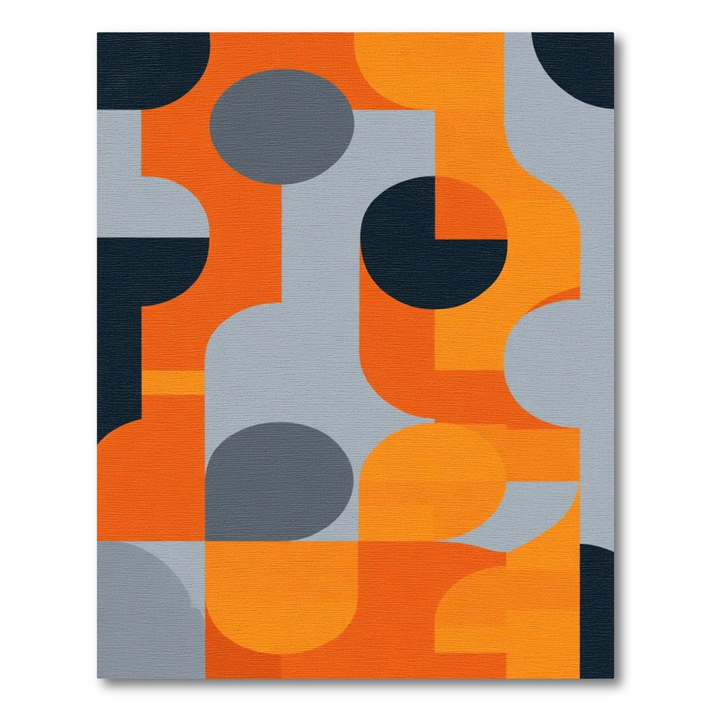 Mid Century Modern Geometric Circles Rug