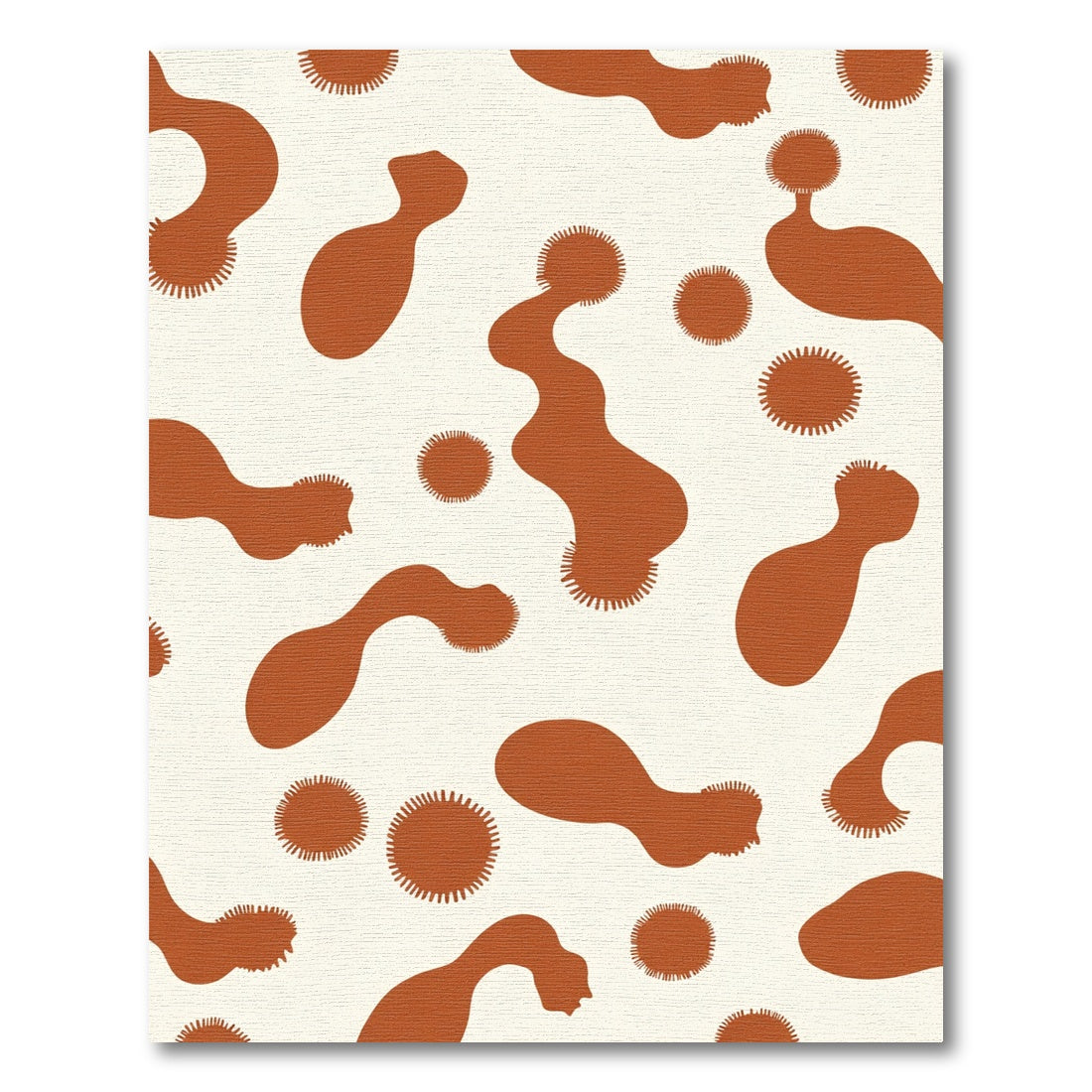 Terracotta Amorphous Splatter Round Rug
