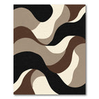 Abstract Earthy Wavy Bands Rug