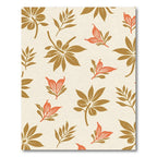 Golden Leaf and Coral Bloom Arrangement Rug