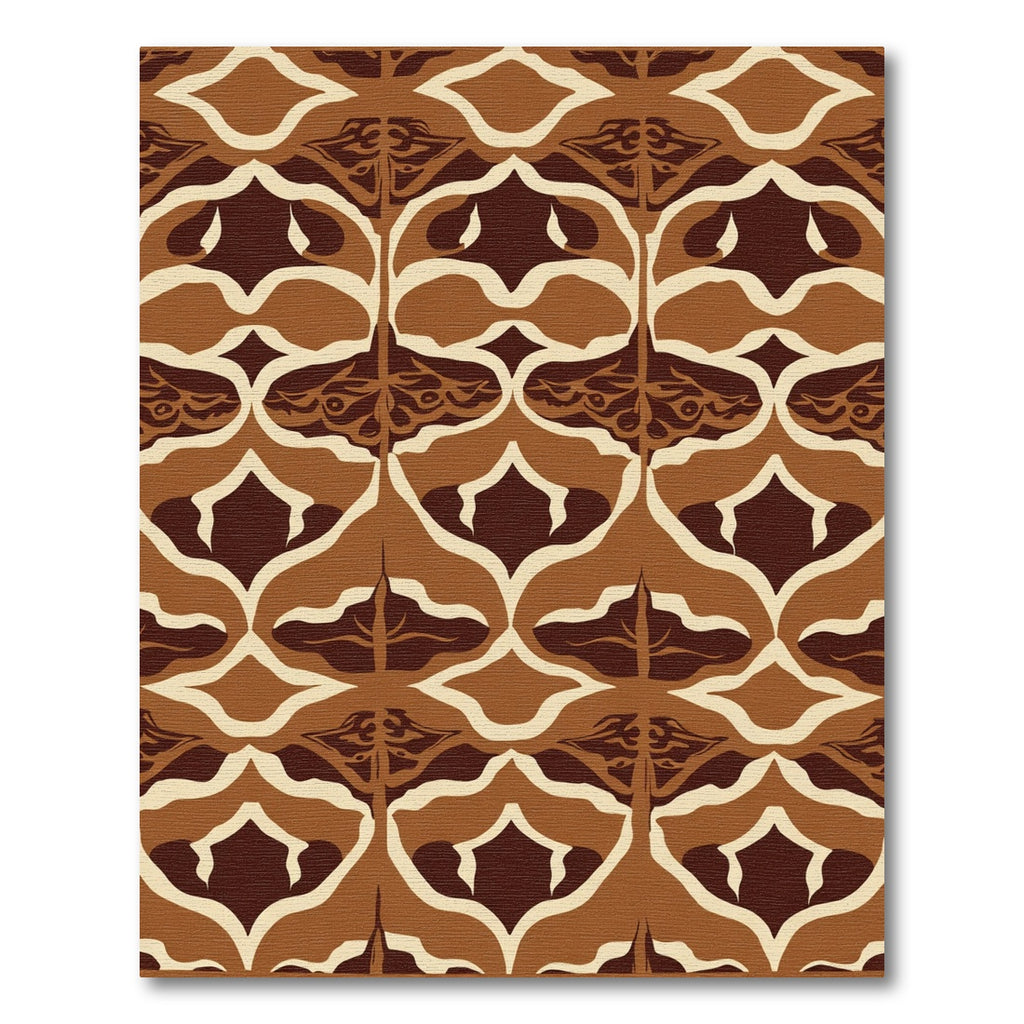 Earthy Brown Abstract Organic Symmetry Rug