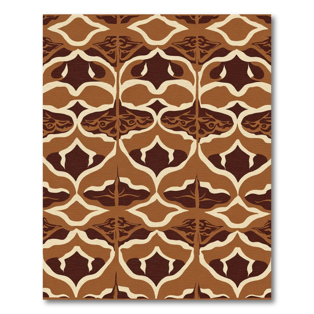 Earthy Brown Abstract Organic Symmetry Rug