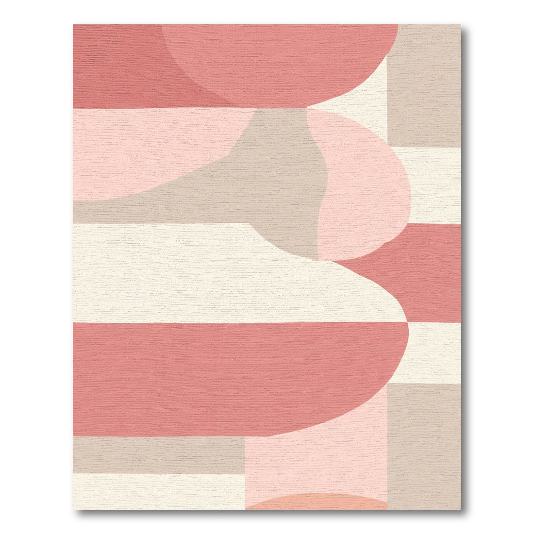 Soft Pink Abstract Organic Shapes Rug