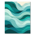 Aqua Blue Abstract Wave Rug