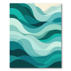 Aqua Blue Abstract Wave Rug