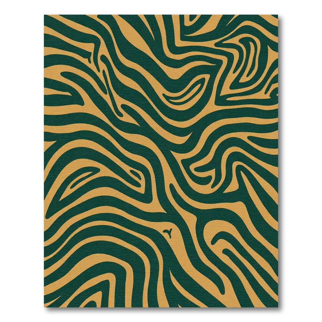 Emerald And Gold Zebra Stripes Rug