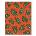 Vivid Orange Leafy Fern Repeats Rug