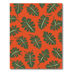 Vivid Orange Leafy Fern Repeats Rug