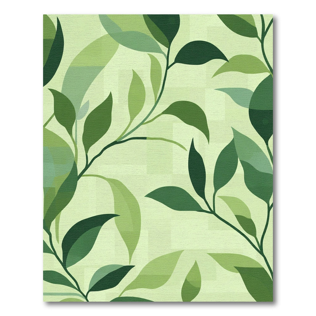 Shaded Green Leafy Branches Rug
