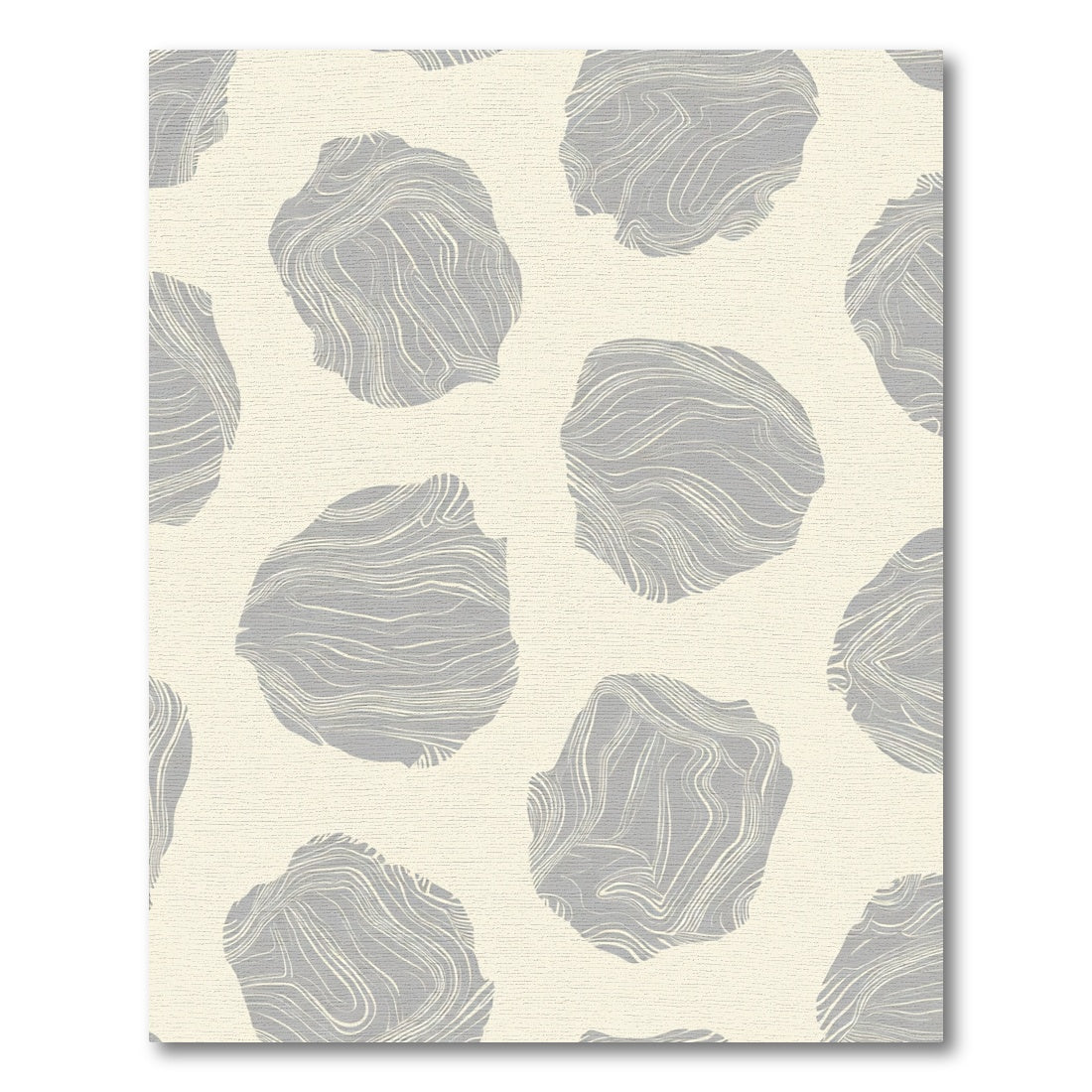 Gray Abstract Pebble Swirl Rug