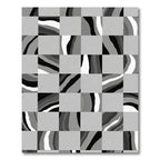 Monochromatic Abstract Checkered Flow Rug