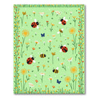 Whimsical Ladybug Bee Garden Meadow Rug
