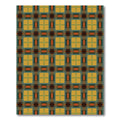 Rustic Yellow Teal Plaid Squares Rug