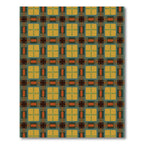 Rustic Yellow Teal Plaid Squares Rug