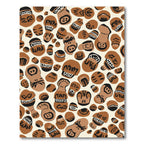 Brown Tribal Face Round Rug