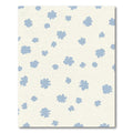 Pale Blue Simple Flower Scatter Rug