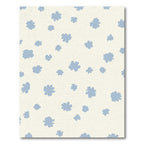 Pale Blue Simple Flower Scatter Rug