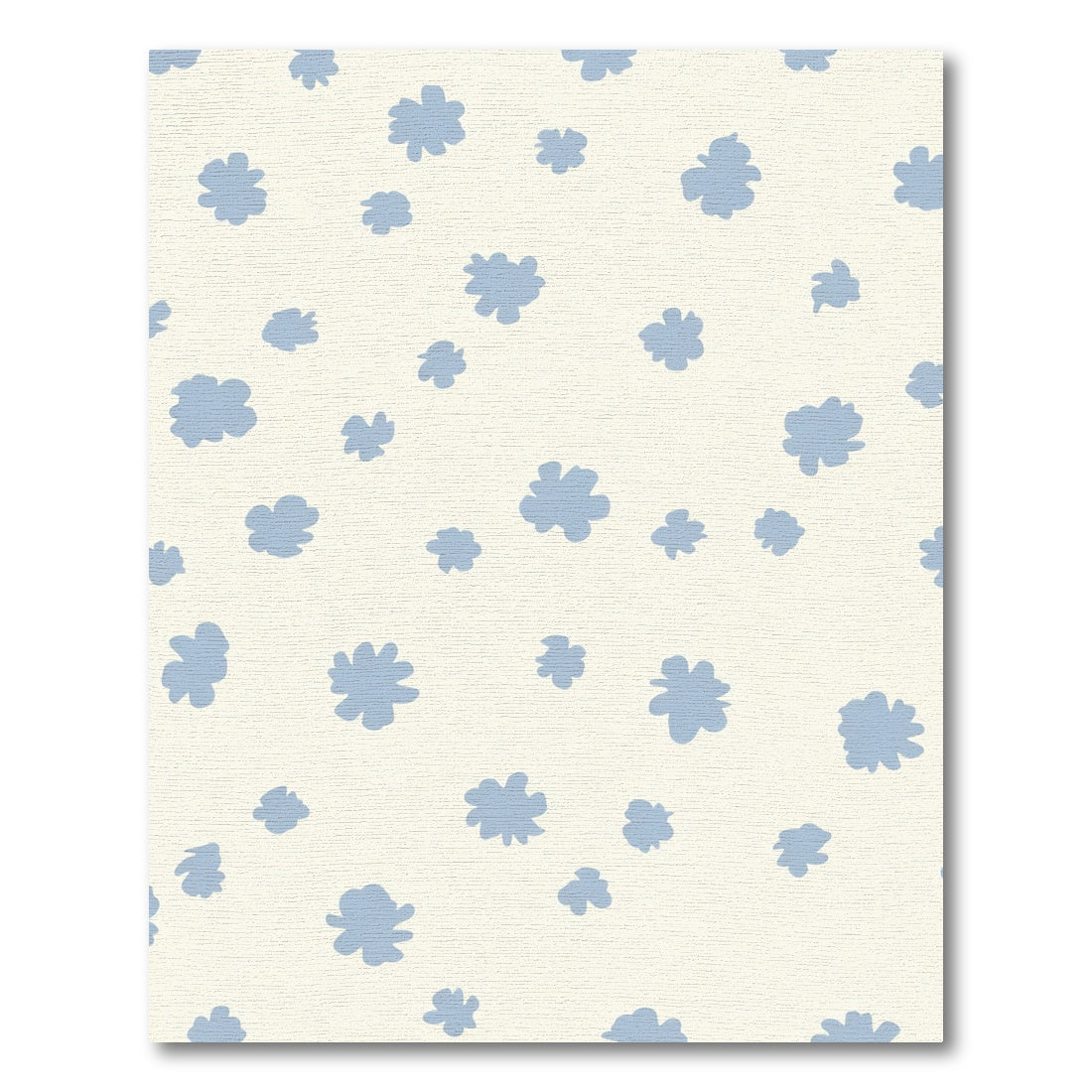 Pale Blue Simple Flower Scatter Rug