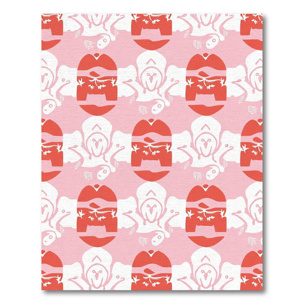 Pink Coral Oval Abstract Repeat Rug