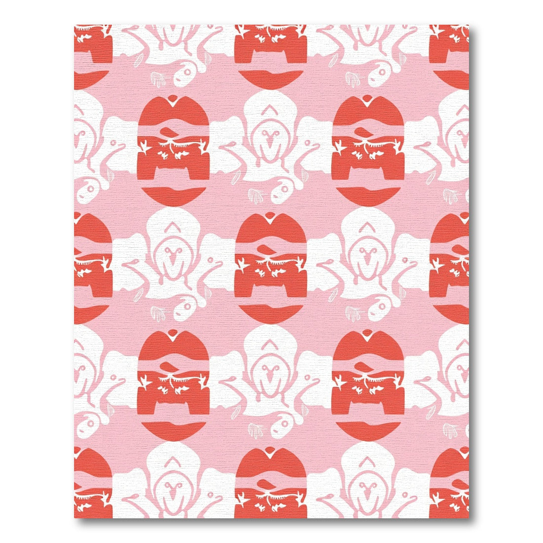 Pink Coral Oval Abstract Repeat Rug