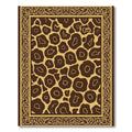 Brown And Gold Giraffe Spot Border Rug