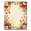 Rich Red Floral Vine Frame Rug