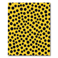 Bright Yellow Black Scattered Circles Rug